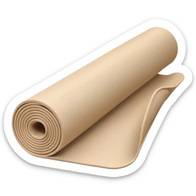 beige half rolled out yoga mat sticker