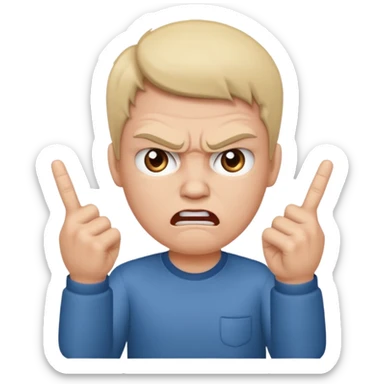 Una cara enojada y nerviosa con estas 2 manos 🖕🏻🖕🏻 sticker