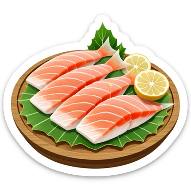 Sliced Raw White Fish sashimi sticker