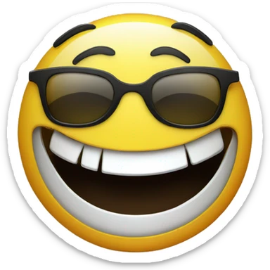 Yellow smiley face with raybans and big smile make it look like IOS emoji's  sticker
