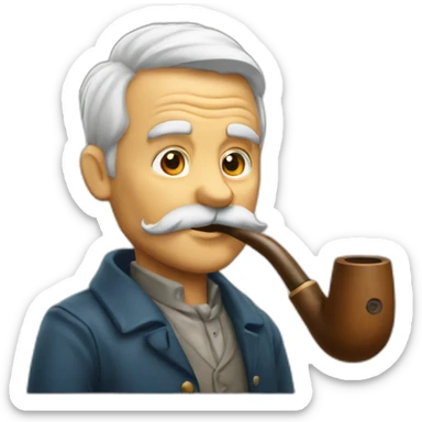 Vieux avec une pipe sticker