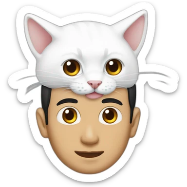 joko widodo with white cat in his head sticker