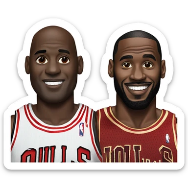 Michael Jordan and LeBron James combined sticker