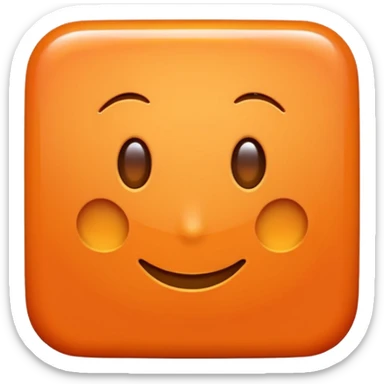 a voluminous glossy orange square with rounded edges sticker