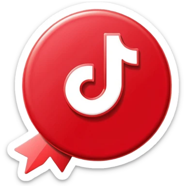 Crea la verificación de tik tok de color rojo  con un bien sticker