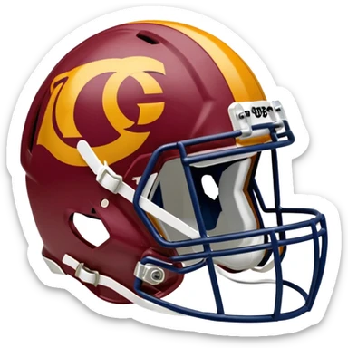 Washington commanders, football helmet facing Chicago Bears football helmet sticker