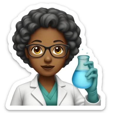 African American female scientist sticker