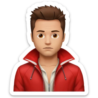 Tyler Durden, wearing red jacket sticker