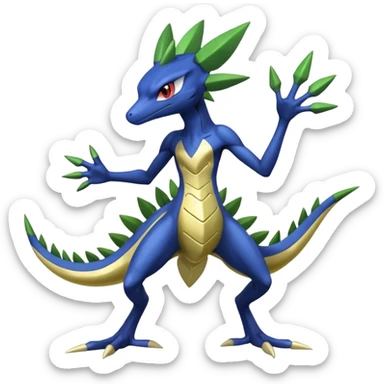 Shiny Aural Sceptile-Greninja-Fakémon-fusion (full body) sticker