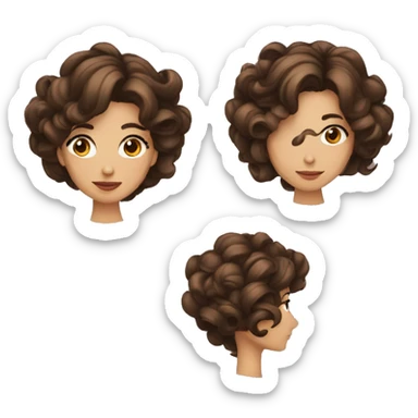 Mujer con rodete y cabello con canas sticker