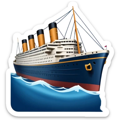 Make the Titanic sinking in the front In splits In the middle sticker