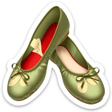 Khaki satin ballet shoes sticker