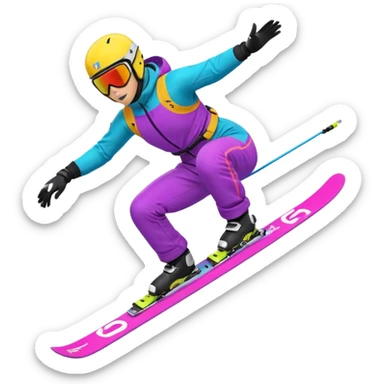 Freestyle skiing sticker