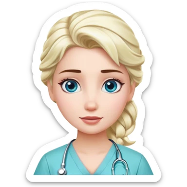 Elsa wearing nursing scrubs  sticker