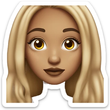 Light skin girl with light brown hair & hazel eyes & freckles & a septum piercing & long eyelashes  sticker