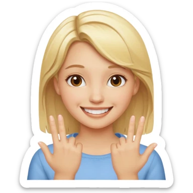 fingermouthing el gesto que es tan viral ahora en tik tok que le haga una chica rubia sticker