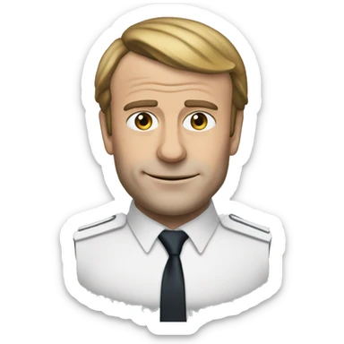 Macron met un bras tendu devant sa tête sticker