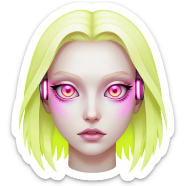 neon cyberpunk style cyber eyes sticker