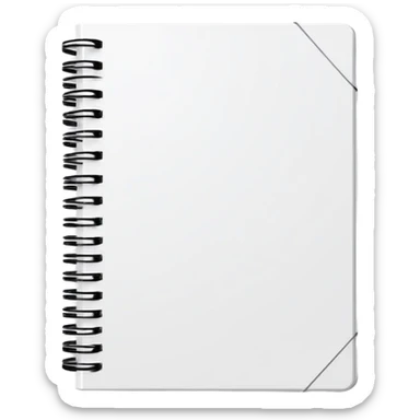 A flat-style illustration of a spiral-bound school planner or notebook with a clean cover and subtle page lines, symbolizing K–12 teaching. Minimal, cartoon style, white background, iOS emoji aesthetic. sticker