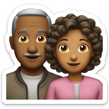 father mother and daughter sticker