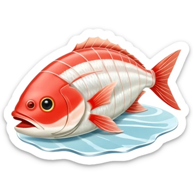 Sliced Raw White Fish sashimi sticker