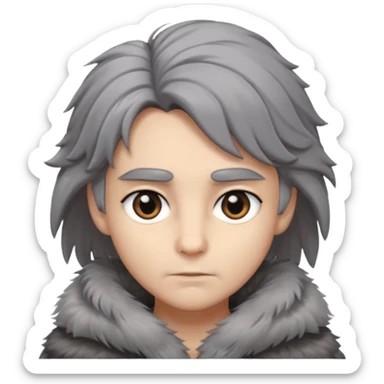 Malinous croisé, copuleur grise, yeux gris et poils mi long sticker