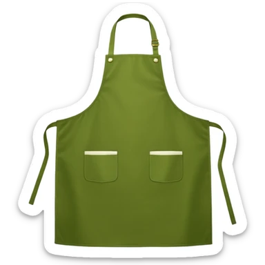 Generate an image of a green cooking apron sticker