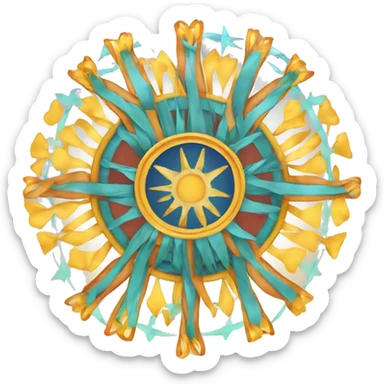 Slavs Sunwheel with ribbons from rays sticker