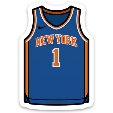 flat toon style new york knicks basketball jersey sticker