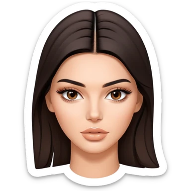Kendall Jenner, fashion model, elongated face, long oval face shape, glossy lips with lipgloss sticker