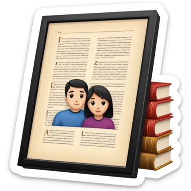 a bunch of people on the cover of a book sticker