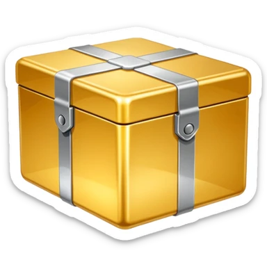 Clean Gold box direct frontal view sticker