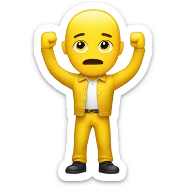 yellow man doing a shoulder shrug to show that he doesn't know something sticker