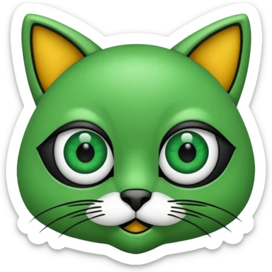 Gata con ojos verdes y negro sticker