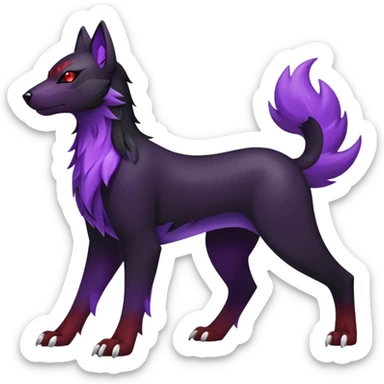 Shiny Exotic Excessive Mysterious Houndour-Poochyena-Pokémon-Fakémon-hybrid-creature (full body) sticker