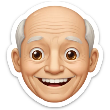 Draw me a grandfather who smiles and has no front tooth. sticker