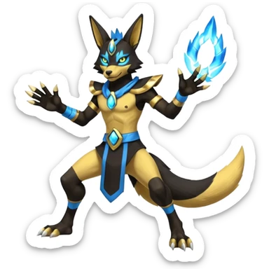 Electrike-Anubis-Lucario-Zeraora-fusion (full body) sticker
