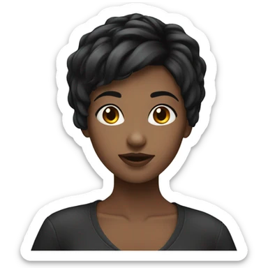 Bff 2 girls dark short hair sticker