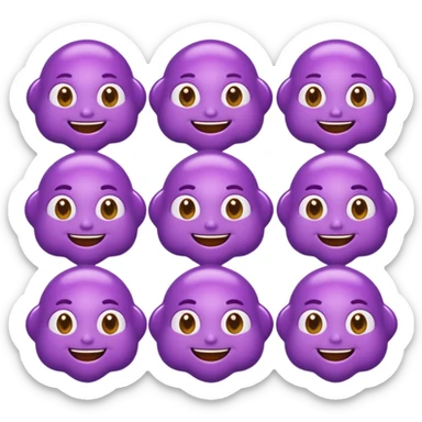 Army of purple goo faces  sticker