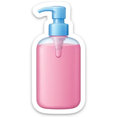 pink body wash bottle sticker