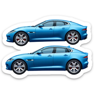 blue jaguar ca side view sticker