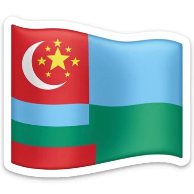 Dagistan flag red down mid light blue and green above sticker