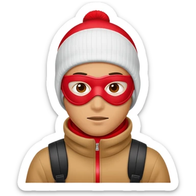 robber in a red ski mask sticker