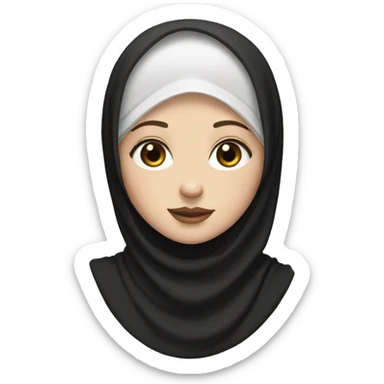 White girl with black eyes wear BLACK hijab sticker