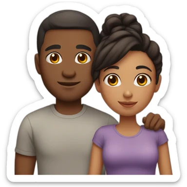 mixed race couple sticker