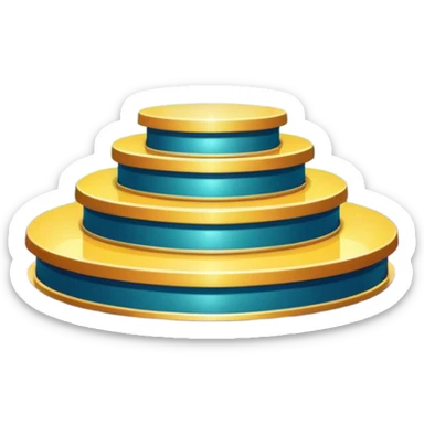 A spotlight-lit platform with glittery floor decorations. sticker