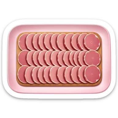cold cuts (ham & mortadela on a rectangular pot platter) sticker