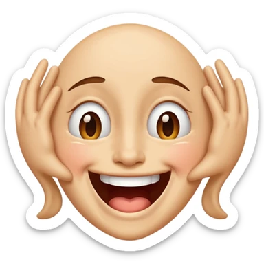 crying laughing emoji, face contorted with laughter, tears flying sticker