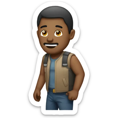 Man with broken knee sticker