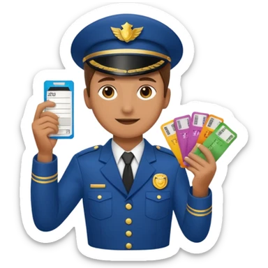 ticket seller at booth sticker